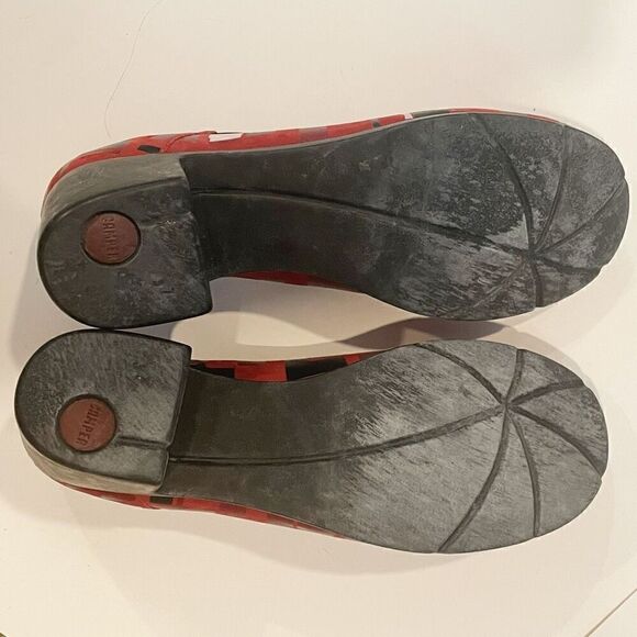 Camper women’s size 6.5 Shoes Heels Slip On Red Leather Lagenlook - Picture 7 of 10